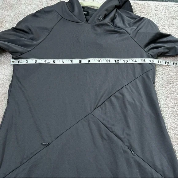 Betabrand Red Eye Charcoal Gray Long-Sleeve Travel Dress Size Small Hooded - Picture 7 of 13